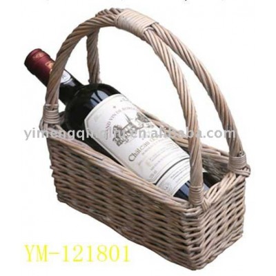 easy-taking wine knitting basket in full wicker for bottle