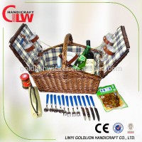 Various kinds of bamboo picnic basket for 4 persons wicker small baskets