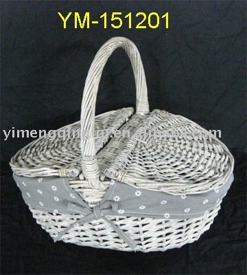 2016 new popular weaving willow handmade picnic baskets